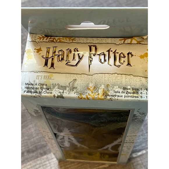 Harry Potter 3 Pair Crew Socks Size 6-12 Deathly Hallows Design Black & Green - Picture 3 of 11